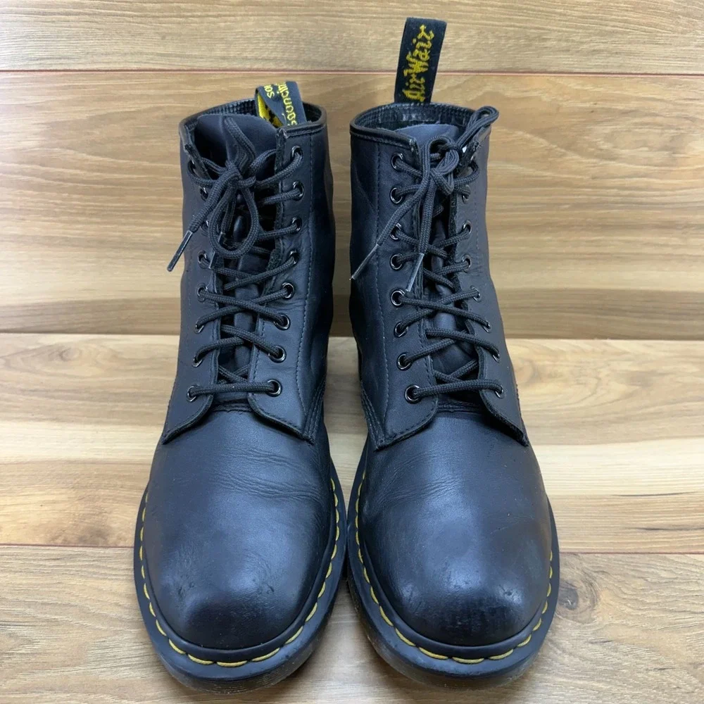 Dr Martens Combat Boots Mens 9 Black Leather Grunge Punk Y2K Lace Up 1460 Casual